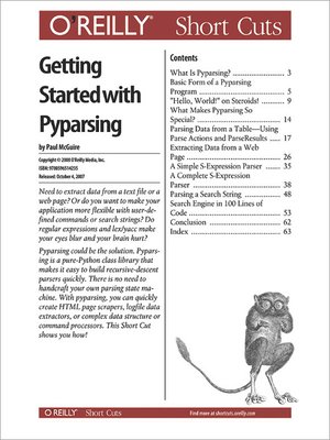 cover image of Getting Started with Pyparsing